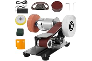 Mini Belt Sander, 15° Electric Knife Sharpener Bench Grinder Sanding Machine, 7 Adjustable Speed Electric Belt Grinder, Cutte
