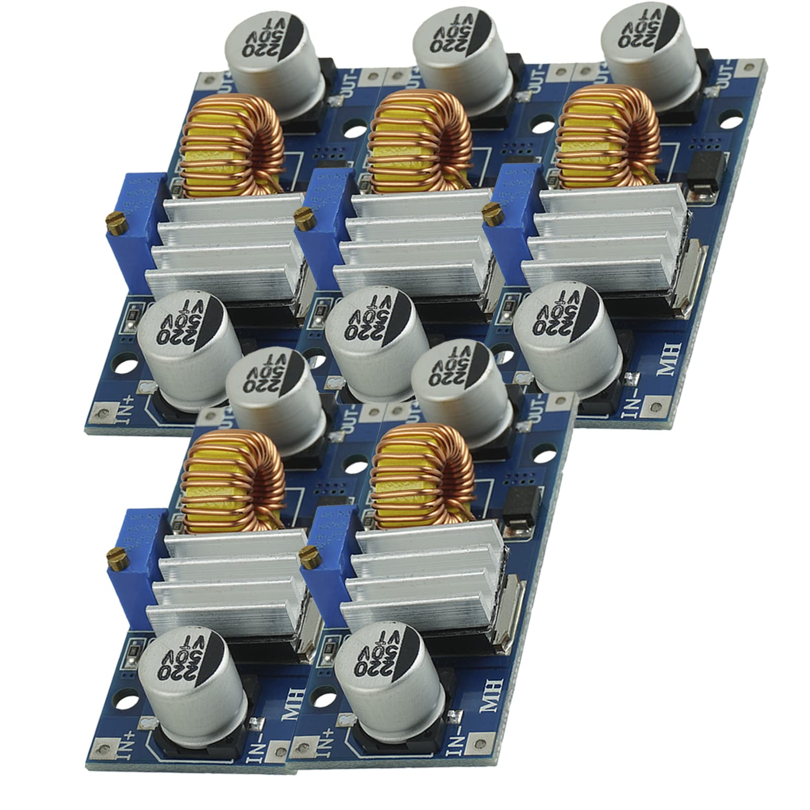 AZDelivery XL4015 Voltage Transformer DC-DC Step Down Module 5A 8V - 36V to 1.25V - 32V compatible with Arduino Including E-Book! (Pack of 5)
