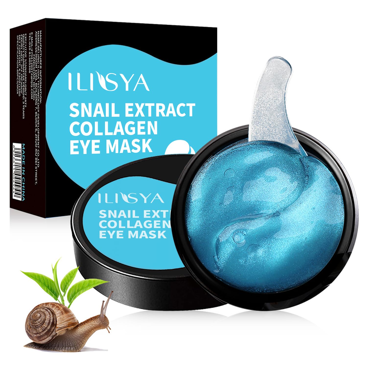 ROUSE Snail Extract Collagen Under Eye Patches with Hyaluronic Acid Anti-Aging Eye Mask Under Eye Bags Dark Circle Removal Moisturizing Repairing Friming Eye Gel Treatment Mask-60pcs