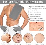anezus Exfoliating Back Scrubber Bath Gloves Grey Set 1pc + 1pair view 6