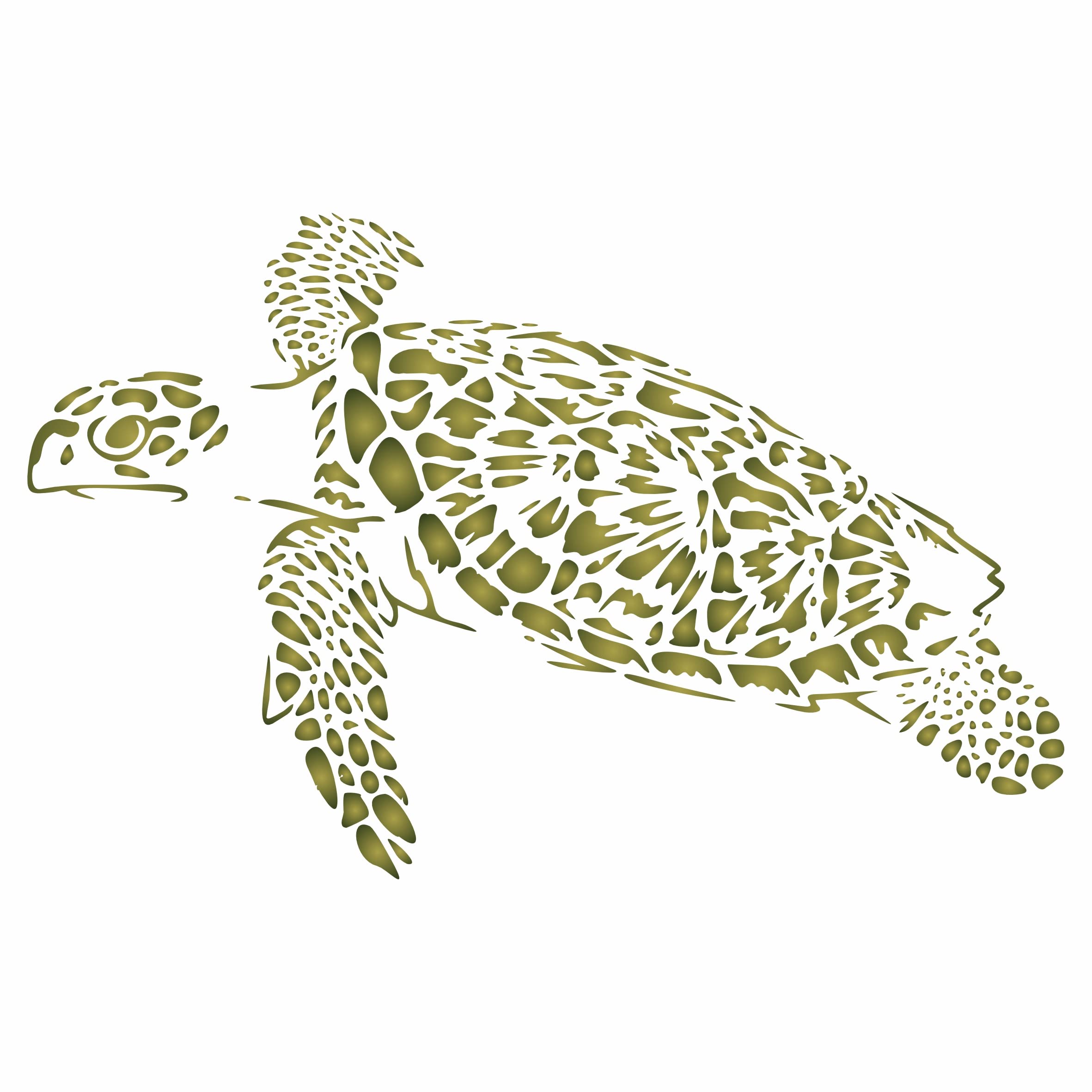 Sea Turtle Stencil, 33 x 21.59 cm (L) - Sea Ocean Nautical Seashore Reef Fish Stencils for Painting Template
