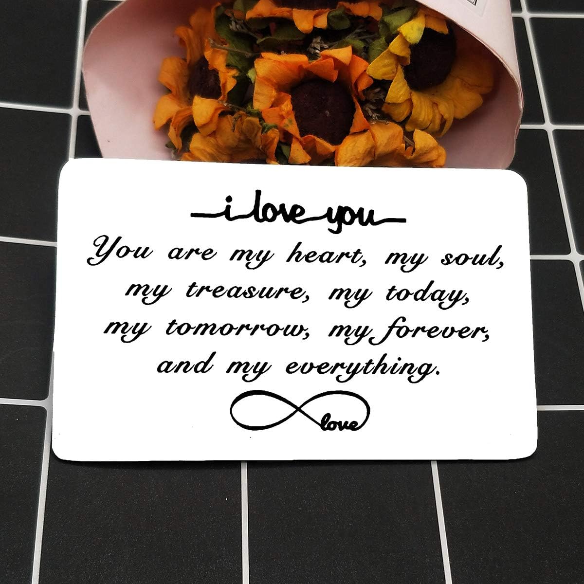 Engraved Wallet Insert Card Gifts Anniversary Card Gifts I Love You Forever Couples Gifts Soulmate Gifts for Him Her Birthday Gifts for Boyfriend Husband Valentine's Gifts for Men Christmas Presents - Image 4
