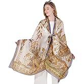 DANA XU Women's 100% Mulberry Silk Pashmina Shawl and Wraps Extra Large Floral Scarf for Evening Dresses, Soft Oversized
