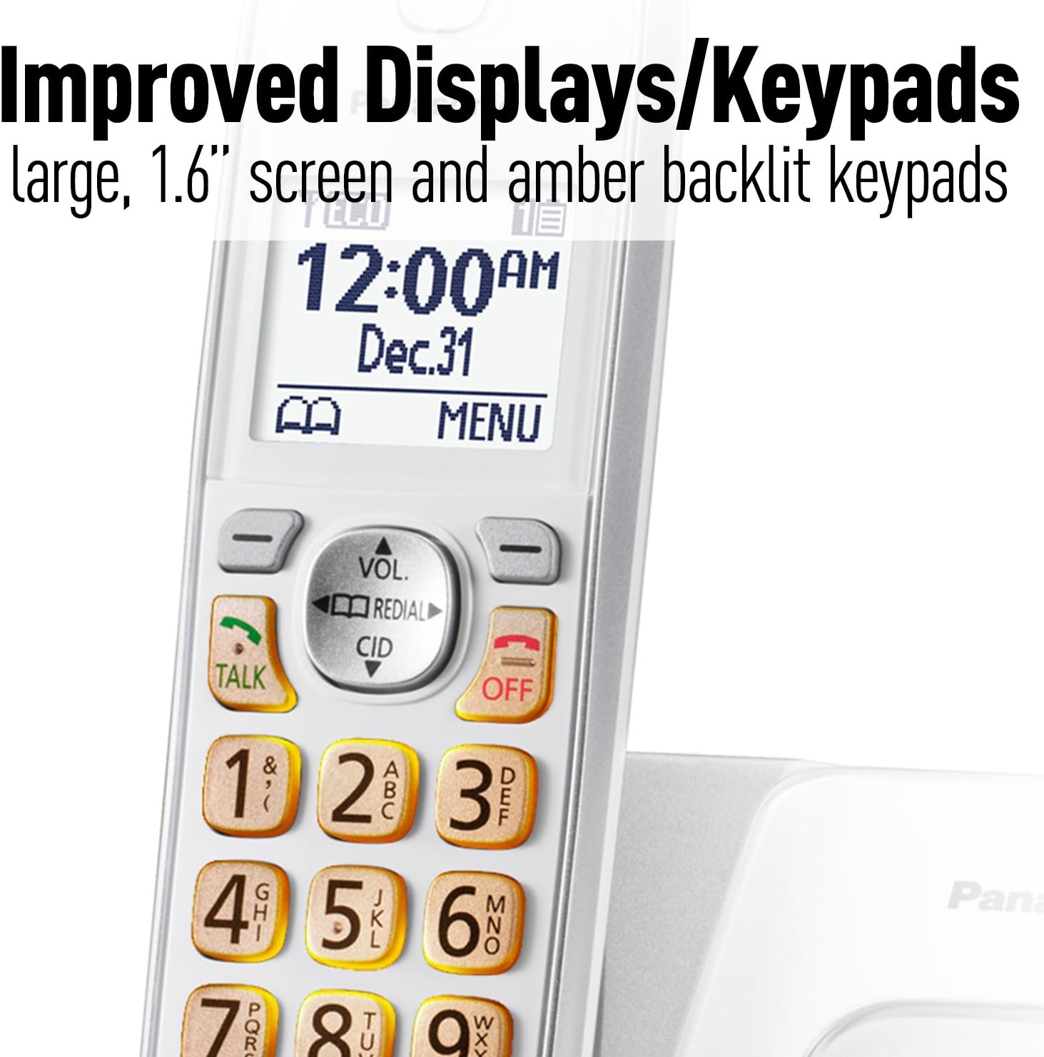 Panasonic DECT 6.0 Expandable Cordless Phone with Answering Machine and Smart Call Block - 2 Cordless Handsets - KX-TGD532W (White): Electronics