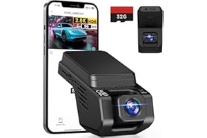 TUIFAC Dash Cam Front and Inside, 2.5K+1080P Dual Camera for Cars, Hidden Car Camera Front and Interior with Super Night Vision, 4 IR LEDs, G-Sensor, 24H Parking Mode, Loop Recording, 32GB Card Included