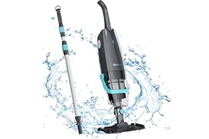PoolMr Cordless Handheld Pool Vacuum, Rechargeable Pool Cleaner with Powerful Suction for Above Ground Pools, Spas, Hot Tubs, Powerful Suction up to 20 gallons/min, Ideal for Leaves, Debris, Blue