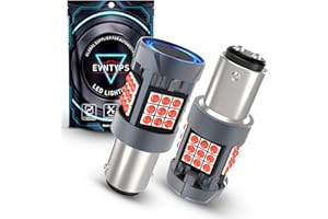 evntyps CANBUS 1157 LED Tail Light Bulb with Built-in Resistor 2357 Brake Light Bulb Red CANBUS Error Free,2057 7528 7507 BAY15D Brilliant Red LED Lights Replacement for Rear Tail Stop Lights(2pcs)