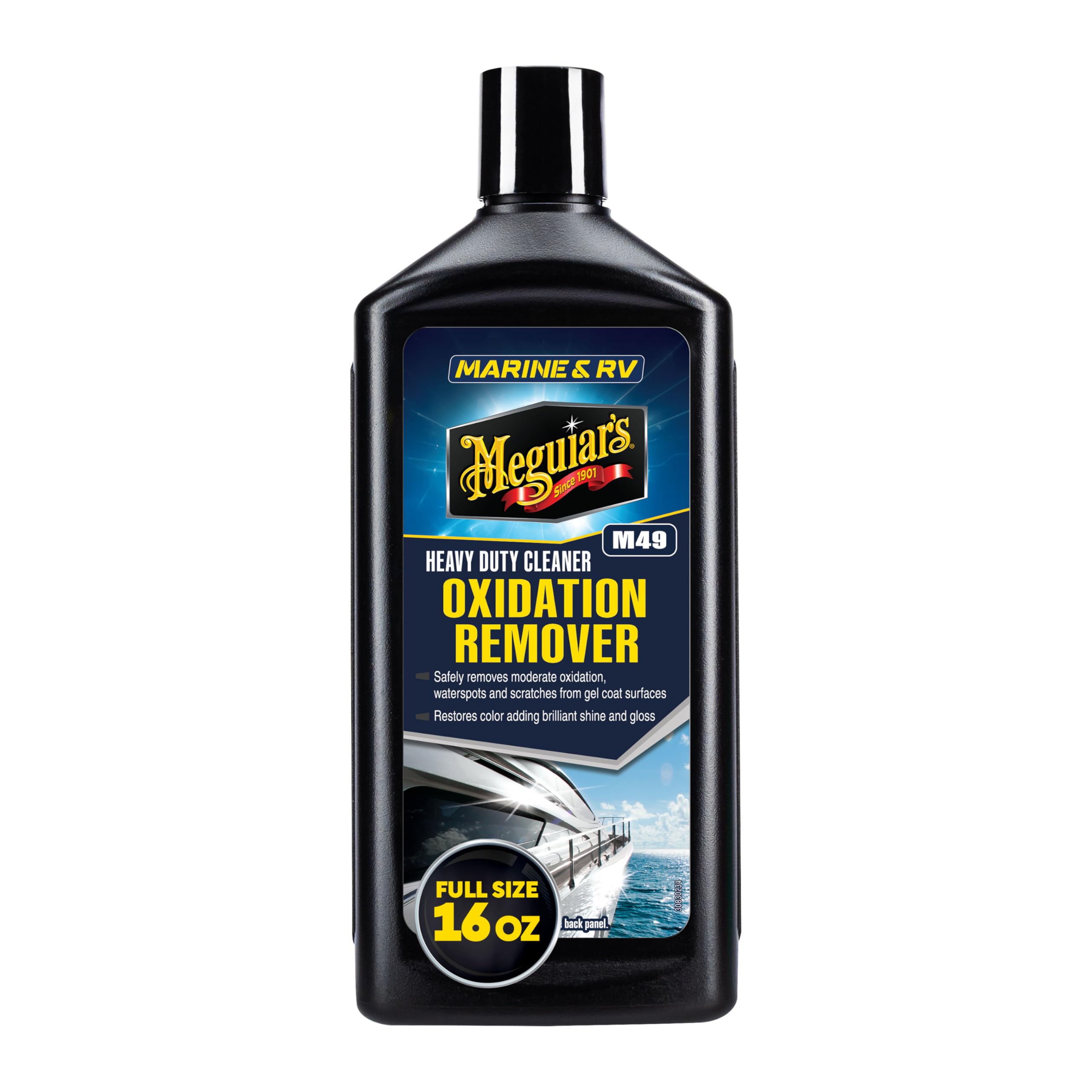 Photo 1 of Meguiar's M4916 Marine/RV Heavy Duty Oxidation Remover, Oxidation, Water Spot, Stain, and Boat Scratch Remover for Vehicles with Gel Coat and Fiberglass Surfaces, 16 Oz - Packaging may vary