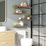 HOOBRO Floating Shelves Set of 2 40 cm Wall Mounted Rustic Brown EBF40BJ01 view 3