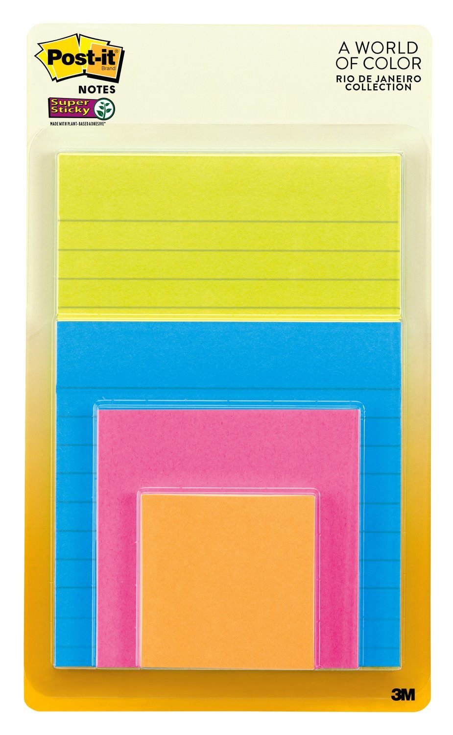 Post-it 703167 Assorted "Rio De Janeiro Collection" Super Sticky Note - Assorted Colour