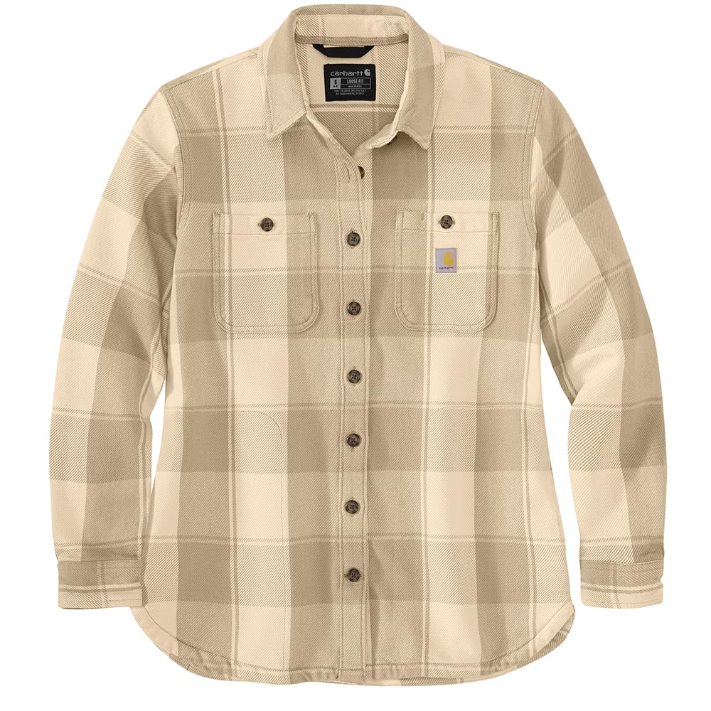 Carhartt Women’s Loose Fit Twill Shirt Jac, Oat Milk, Large