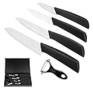 Ceramic Knife, Ballery Super Sharp and Rust Proof 5 Pcs Kitchen Knife Set (Include 6" Chef Knife, 5" Utility Knife, 4" Fruit Knife, 3" Paring Knife, 1 Fruit Peeler), White Blade