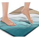 Britimes Bath Mat for Bathroom Abstract Beach Washable Floor Rug Carpets Floor Mat Bathroom Decorations 16x24 inches for Kitchen Bedroom Indoor