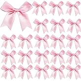 50 Pieces Gift Wrap Bows Premium Satin Ribbon Bows 3.3 Inch Craft Bows for Gift Wrapping DIY Treat Bags Holiday Gifts Bag Party Decorations, Wedding Decor Christmas Birthday Presents (Light Pink)