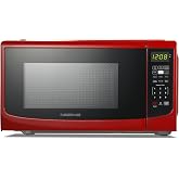 Farberware Countertop Microwave Oven, 0.7 cu. ft., 700 Watts, Red | 10 Power Levels With Multi-Stage Cooking, 6 Preset Options, Express Cook, +30 Second Function, LED Display, Defrost Options