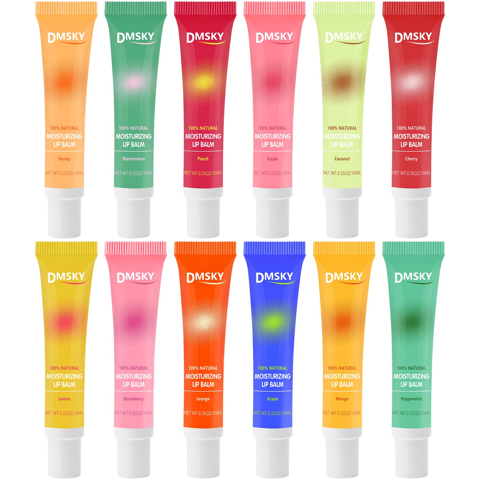 Dmsky Lip Gloss Bulk 12 Pack, Hydrating Squeeze Clear Lip Gloss Set with Shea Butter, Moisturizing High Shine Glossy Lip Oil for Dry Chapped Lips-12 Flavors