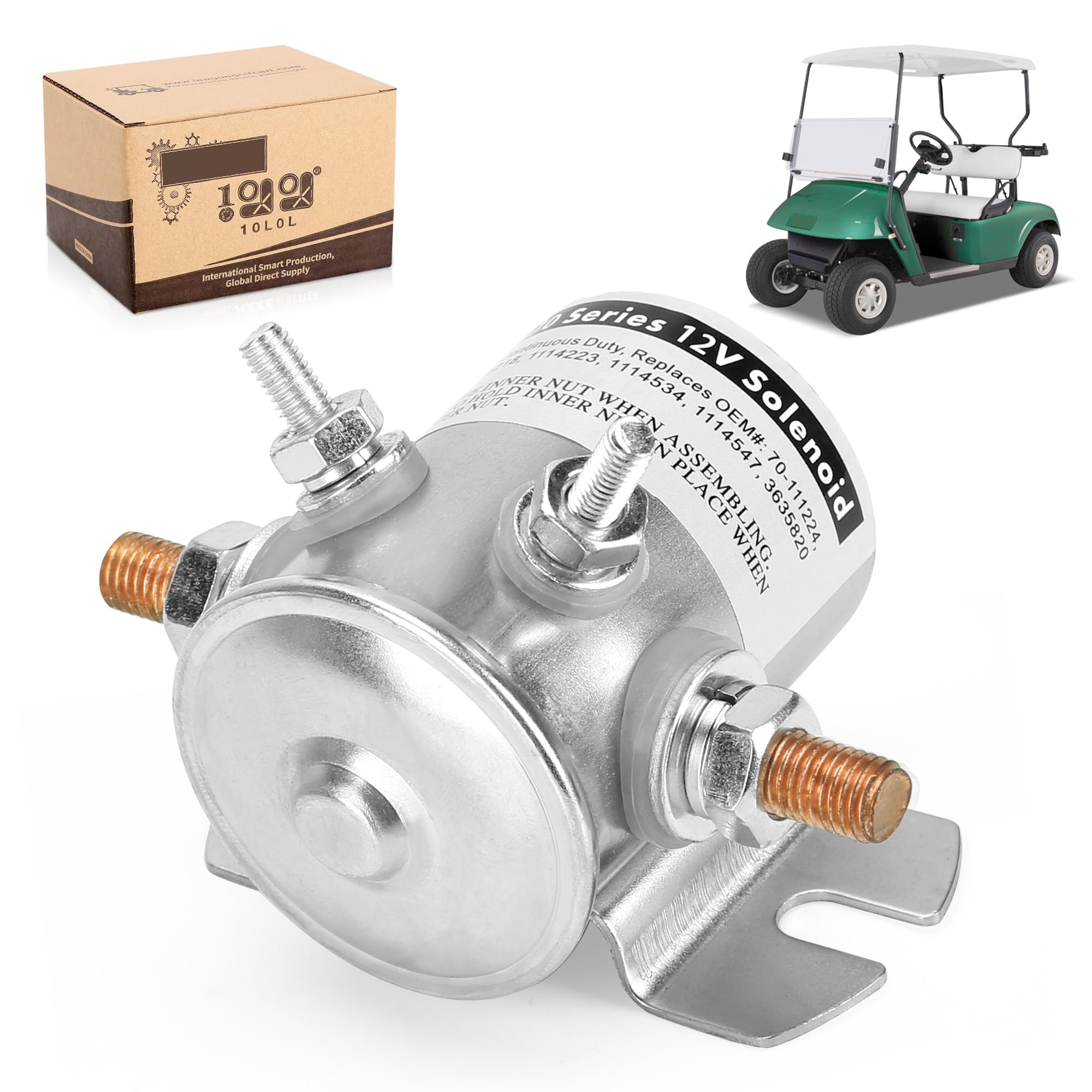 Photo 1 of 10L0L Max 250A Continuous Duty 12V Solenoid Relay for EZGO Marathon 1979-1994 Gas Golf Cart, Forklift, Tractor, RV, Marine, Motor, Winch, OEM 16542-G1 70-111224 3635820 1114208 1114218 1114223