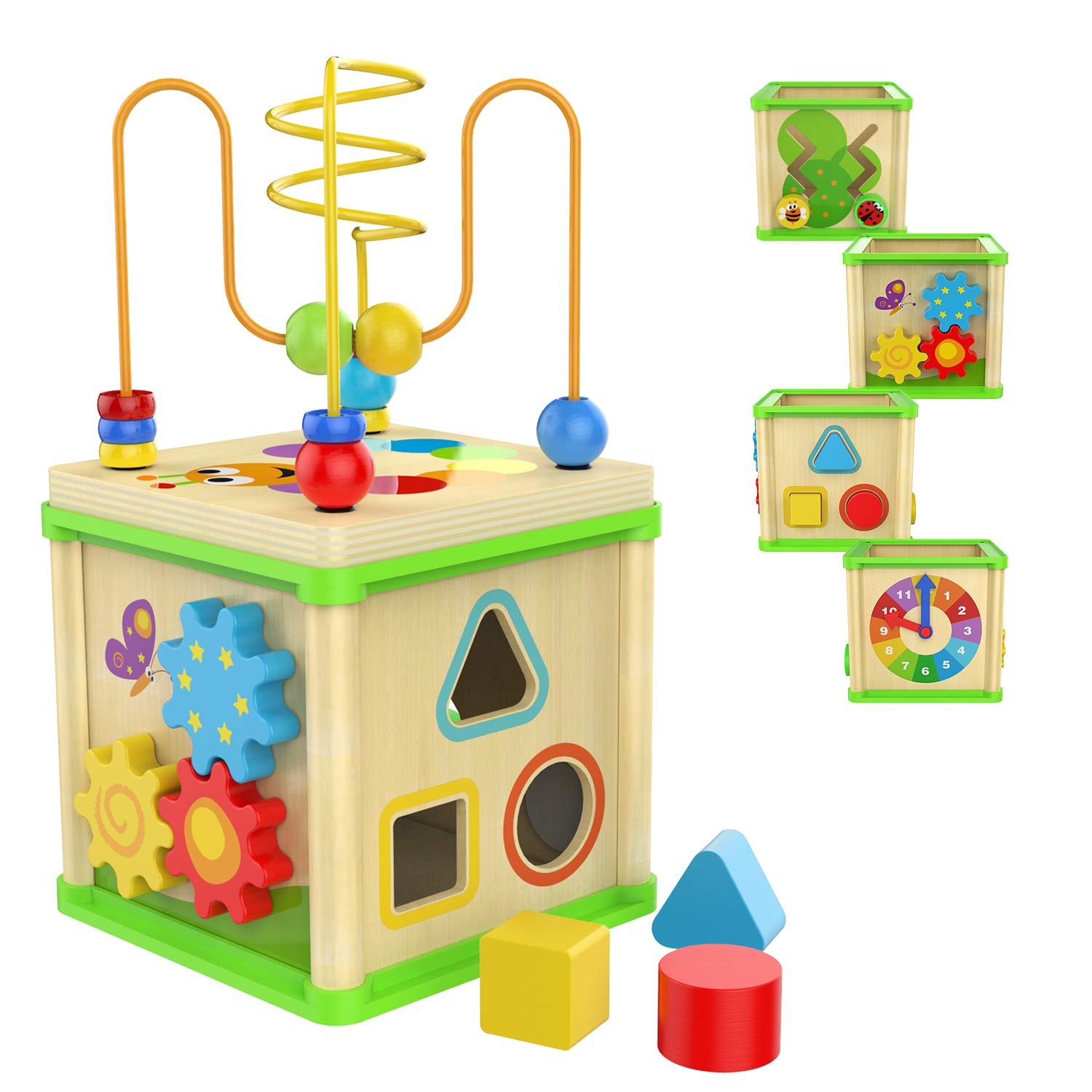 wooden activity cube for 1 year old