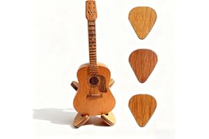 Doyyi Wooden Pick Storage Box with 3 Plectrums, Anti-Loss Organizer Case for Guitarists, A Practical Accessory for Bass and Ukulele Enthusiasts
