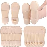 Shyyween 12 Pairs Padded No Show Socks for Women Non Slip Invisible Thin Low Cut Liner Cushion Boat Socks for Heel Flats