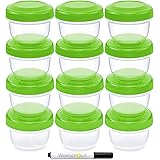 WeeSprout Baby Food Containers - Small 4 oz Containers with Lids, Leakproof & Airtight, Freezer Safe, Dishwasher Safe, Thick 