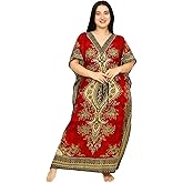 Women's Kaftan Dress – Loose Fit Maxi Gown – Kimono Style Beach Cover Up – Elegant Resort Wear and Nightwear