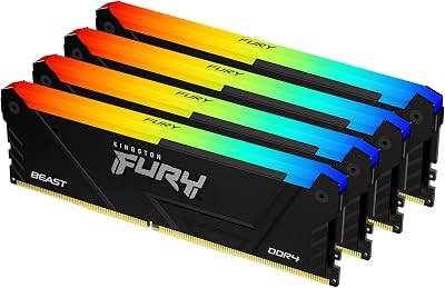 Kingston FURY Beast RGB 64GB DDR4 3200MHz CL16 DIMM Kit 4 RAM