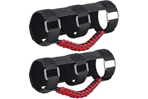 KOOLYNHO Roll Bar Grab Handles Hand Grips Accessories Paracord Hand Grab for Jeep Wrangler JL JK TJ YJ Gladiator Sahara Rubicon Unlimited (Red 2 Pack)