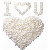 VKshop 1200 White Rose Petals - Artificial Fake Rose Flower Petals for Valentine's Day,Wedding Decorations, Romantic Proposal, Anniversary, Party, Aisle Decor, Flower Girl