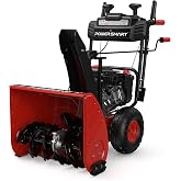 PowerSmart 24-Inch Self-Propelled Two-Stage Gas Snow Blower with 208cc B&amp;S Engine, Electric Start, 13-Inch Snow Tires, Handle Warmer, and LED Lights