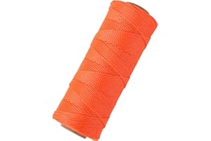 SDLTHR 500ft #24 Braided Nylon Mason Line-100% High Strength Nylon String, Premium String-Masonry Hanging String Fluorescent Color, Orange
