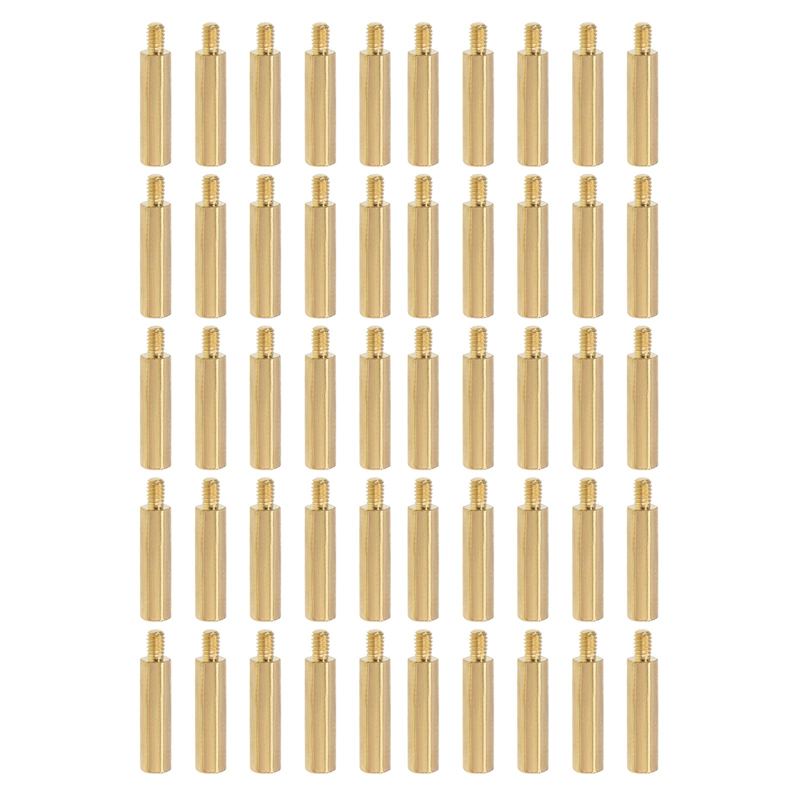 YOKIVE 50 Pcs M2 Standoff Screws, Brass Hex PCB Standoffs, Keep Height Consistent, Great for Motherboard (Gold Tone, 12mm+3mm)