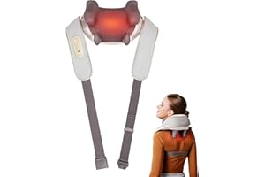 SKG H5 Neck Massager for Pain Relief Deep Tissue, 6D Cordless Shiatsu Back Shoulder Neck Massager with Heat for Neck Shoulder, Electric Kneading Massage Use at Home Office Car, Gift for Men Women