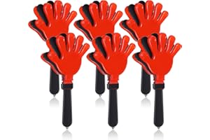Syhood 6 Pcs Hand Clappers 7.5 Inch Noise Makers Party Favors Plastic Clapper Sporting Events Cheers for Football Basketball Birthday Decorations Gift Supplies(Red and Black)