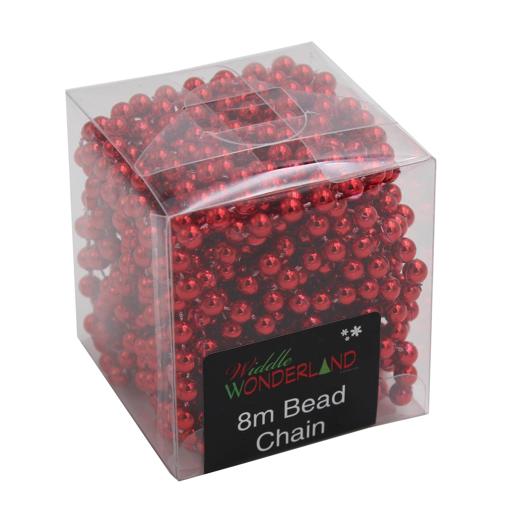 Widdle Gifts Ltd Christmas 8 Metre Bead Garland Tree Room Decoration - Red 1861