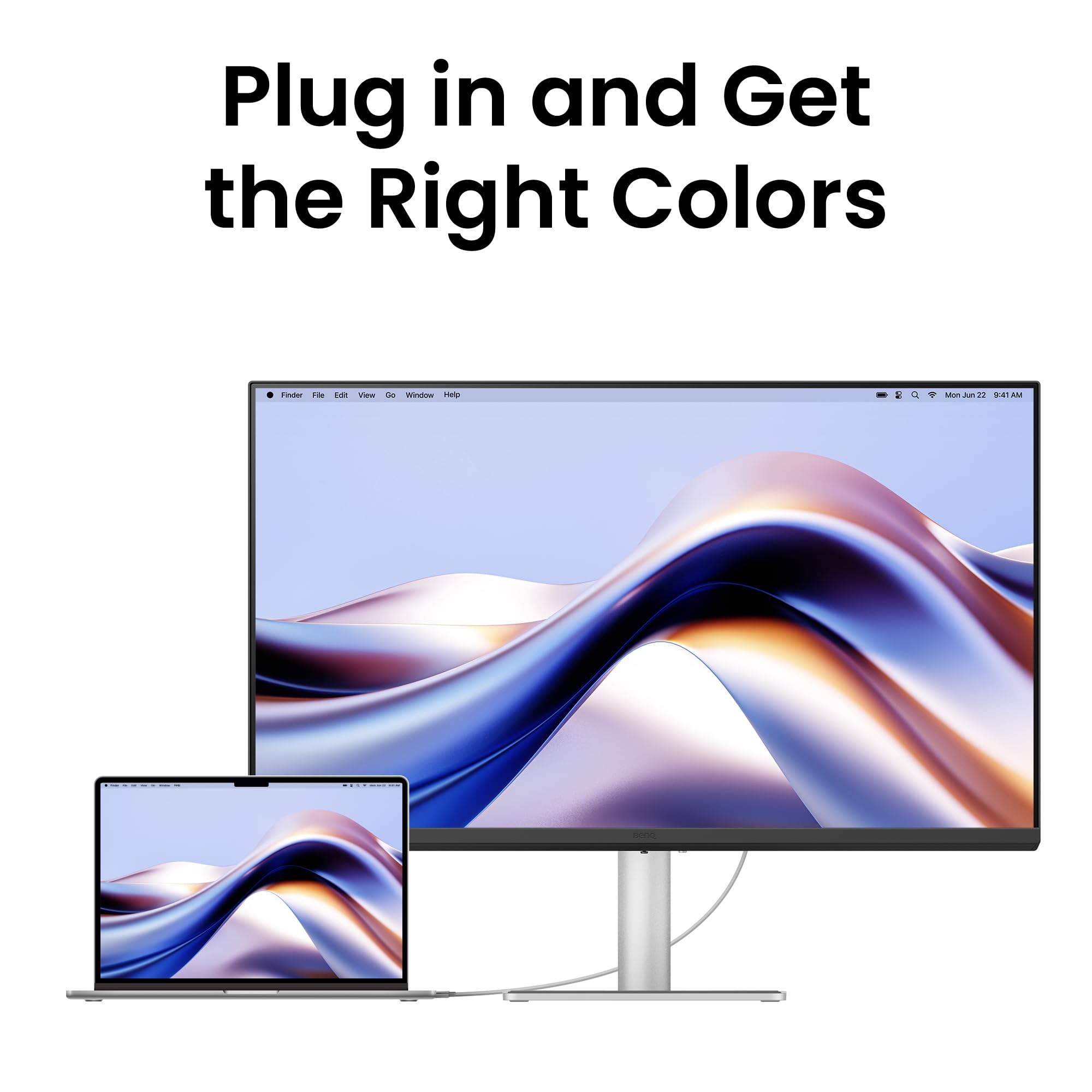 BenQ MA270U 27 Zoll 4K 3840x2160 Monitor für MacBook Pro/Air, Dual USB-C, 90W-Stromversorgung, Mac Color Match, USB-Hub, Helligkeits- und Lautstärkeregelung auf Mac, Verstellbarer Fuß, P3-Farbraum 2