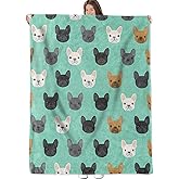 Stylish French Bulldog Blanket, Flannel Throw Blanket Soft Cozy Lightweight Blankets for Adults Women Kids Home Decor for Sofa Couch Bed 60x50 Inch