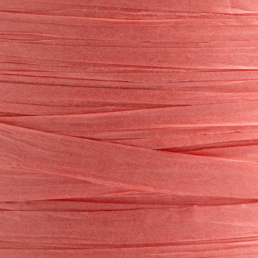 Italian Options Paper Raffia Ribbon 7mm x 100M - Coral Pink