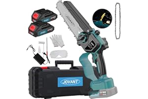 JOVANT Cordless Mini Chainsaw for wood,Electric Chainsaw Cordless for Tree Trimming,Battery Powered Chainsaw with 2 Rechargeable Batteries,Mini Chainsaw 6 Inch Cordless for women,senior
