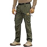 MOURCE Work Cargo Pants for Men Ripstop - Water Resistant Lightweight EDC Tactical Pants for Men with 10 Pockets