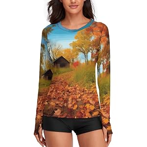 Women's UPF 50+ Sun Shirt Summer Ice Silk T-Shirts Gallery for Fall Long Sleeve Shirts Workout Rash Guard