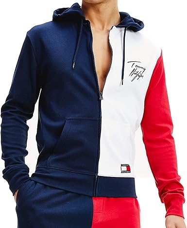 tommy hilfiger colour block zip through jacket