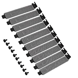 10PCS PCI Slot Cover Dust Filter Black Hard Steel Bracket Expansion Blanking Plate Ventilation Deflector with Screws