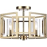Golden Lighting -Marco 4-Light Flush Mount in Brushed Champagne Bronze with Clear Glass- Flush Mount Ceiling Light