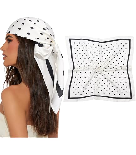 Verdusa Women's Polka Dots Head Scarf Y2k Vintage Square Bandana