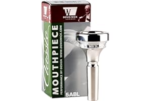 Denis Wick Classic Trombone Mouthpiece Silver Plated, 5880-5ABL - Medium Backbore for Balanced Tone & Smooth Response - Large Shank Fitting Trombone Accessory for Easy Articulation - 25.7 x 6.6 x 7mm