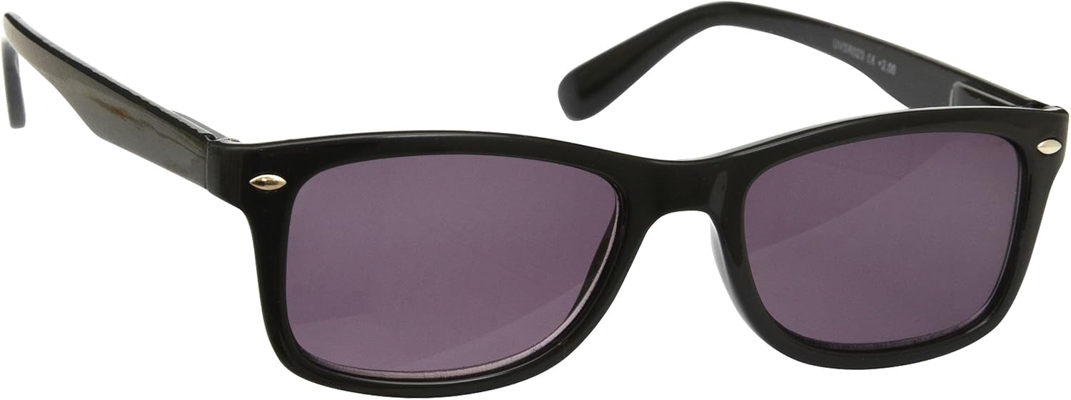 The Reading Glasses Company Black Sun Readers UV400 Mens Womens Spring Hinges S23-1 +3.50, +3.50 Magnification