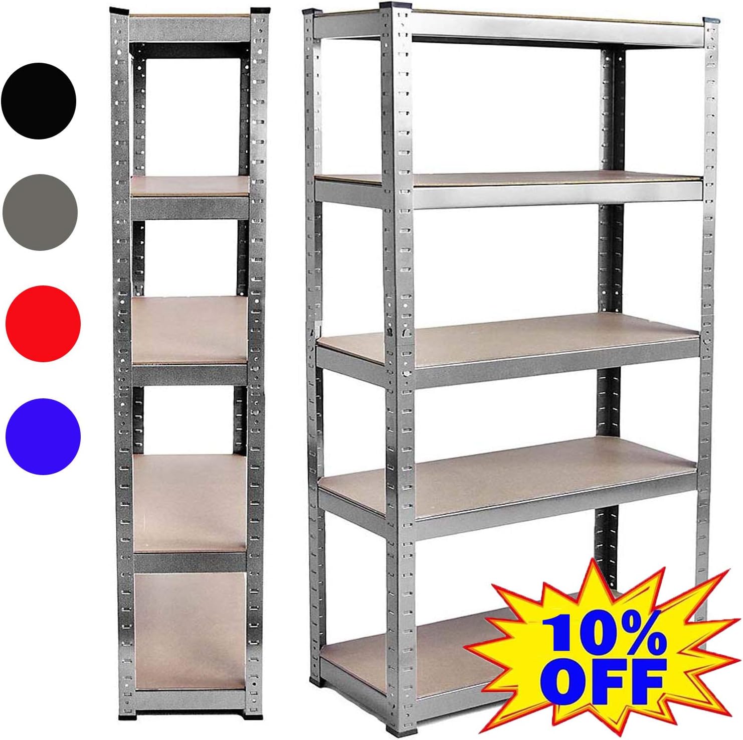 Garage Shelving Unit 180cm x 90cm x 40cm Heavy Duty Racking Shelves