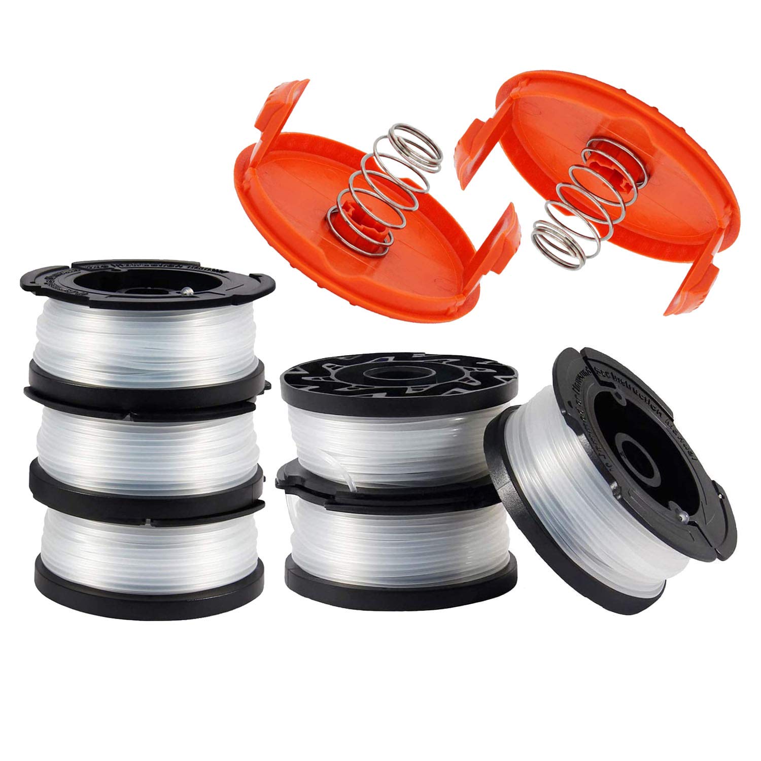 Strimmer Spool for Compatible with Black & Decker AF-100 String Trimmers Replacement Part, 30ft 0.065" Autofeed Weeding Eater Spools with RC-100-P Spool Cover Cap for Electric Trimmers