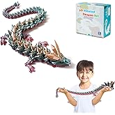 Oarmzr 30'' 3D Printed Dragon - 3D Printed Toys, Articulated Crystal Dragon Large Rainbow Animal Fidget Toy, Decor Huge Dragons Collectible Figurines(Mixcolor4,30inch)